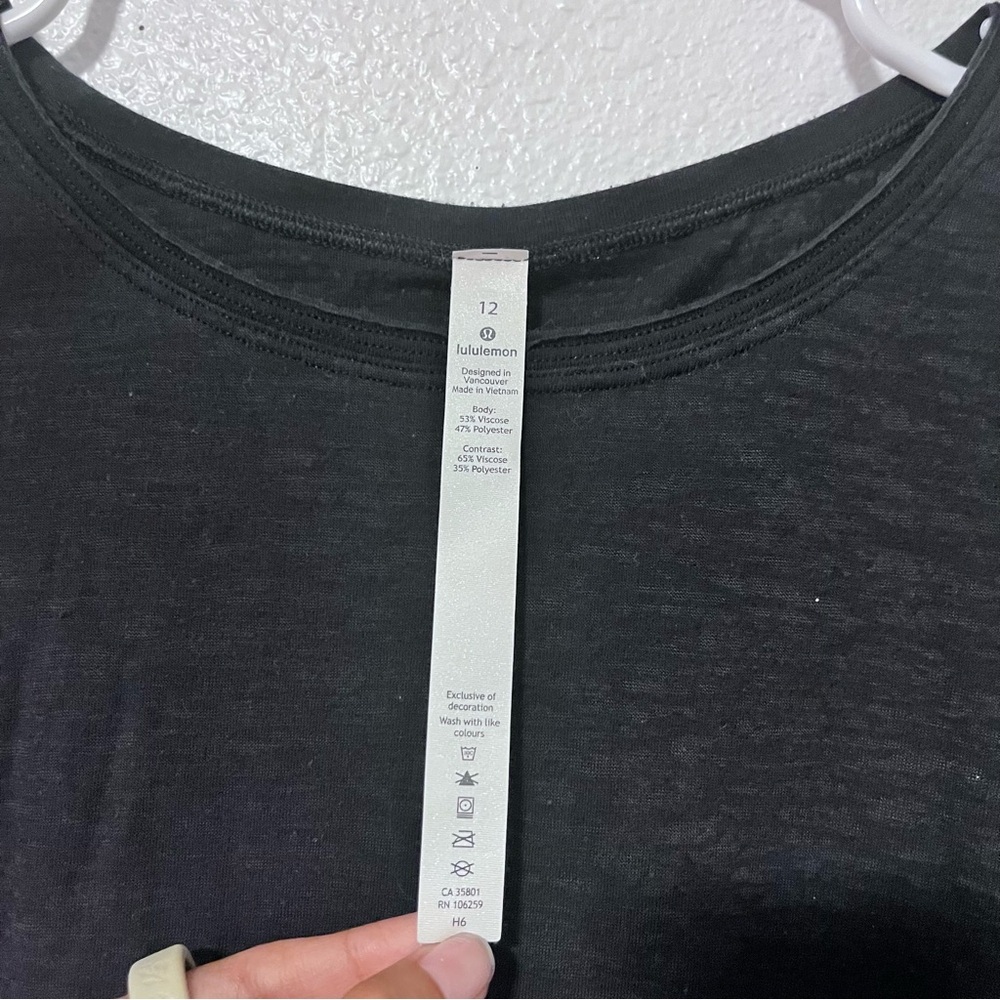 Lululemon Sweetest Day Long Sleeve *Burnout Black Size 12 - Picture 3 of 7